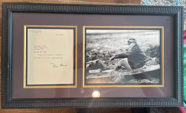 Signed Letter by Vice President Charles G Dawes 1924 - Framed