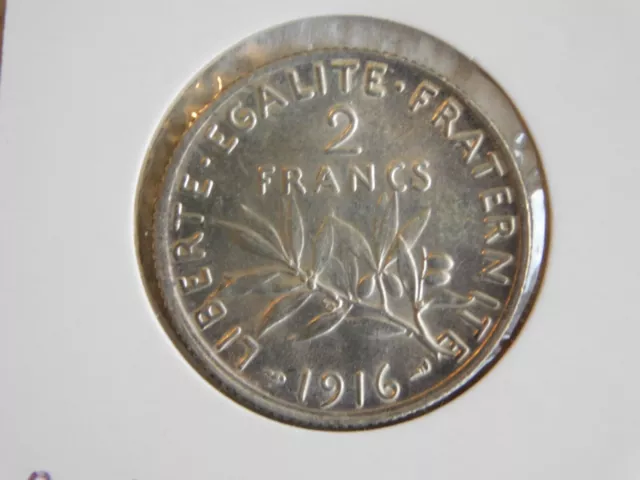 France 2 francs 1916 SEMEUSE (782) Argent silver