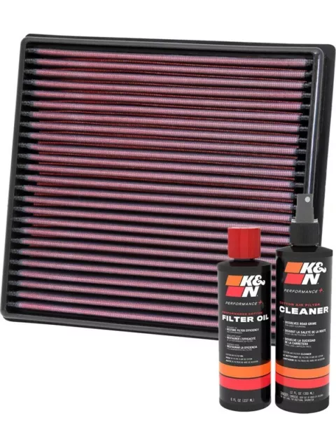 K&N Air Filter 33-3002 + Recharge Kit