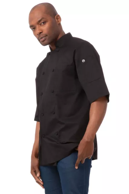 Chef Works Men's Montreal Cool Vent Chef Coat Black 3X-Large