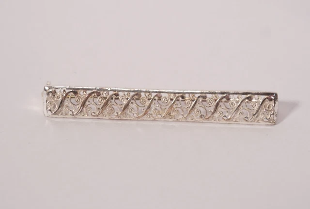 Ancienne Broche en Filigrane d'Argent 800‰ Orchidée