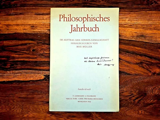 Philosophisches Jahrbuch 73.Jhg. 2.Halbband, 1966, M. Müller, Widmung W. Kluxen