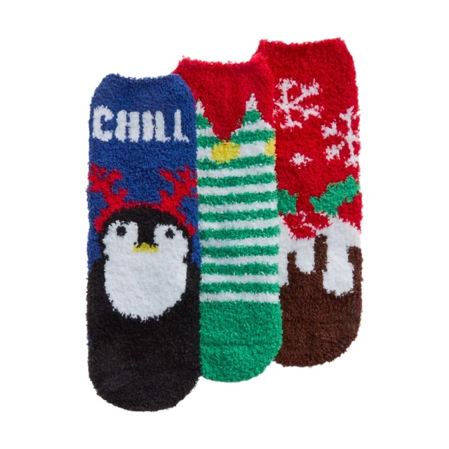 Calze Pantofole Bambini Ragazze Bambini Soffici Accoglienti Natale Natale Senza Scivolamento Calde