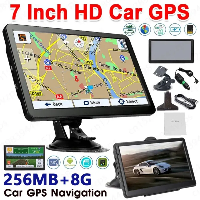 GPS Navi Navigationsgerät 8GB+256MB für Auto 2023 PKW LKW KFZ Navi 7“ Zoll NEU