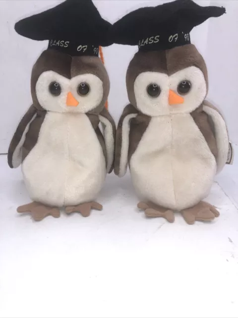 2- Beanie Babies Wise The Owl Toy - FBA_41879