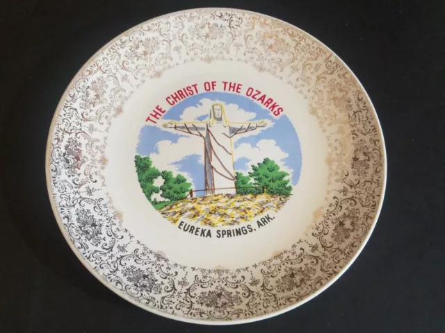 Vintage Christ of the Ozarks Souvenir Collector Plate Eureka Springs Arkansas