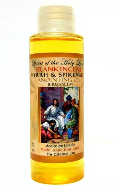 Frankincense Myrrh Spikenard Anointing Oil from Israel Jerusalem 60 Ml Bottle
