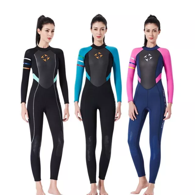 3MM Womens Body One-piece Long Wet Diving Suit Neoprene Full Length Wetsuit UK