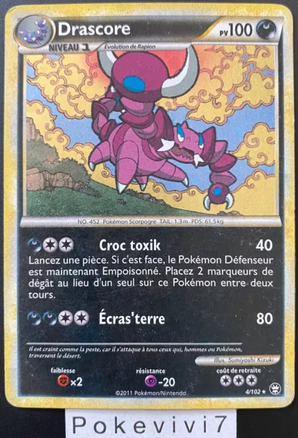 Carte Pokemon DRASCORE 4/102 HOLO HeartGold SoulSilver TRIOMPHE FR OCCASION