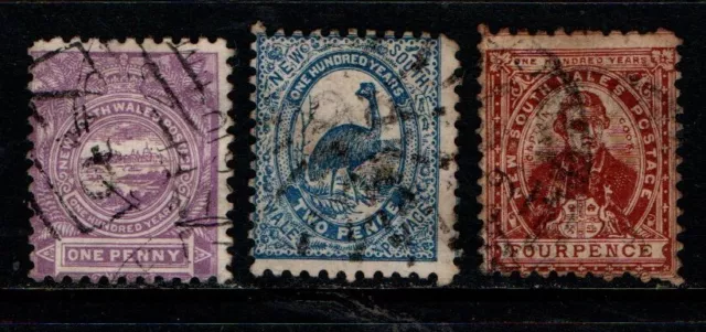 Australia New South Wales 1888 Centenary selection to 4d SG253-55 Used