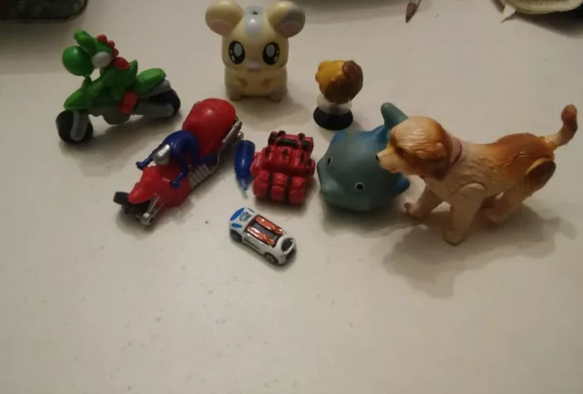 000 Toy Chest Bin Lot 9 Pieces. Pokemon Dog Whale Motorcycles Etc