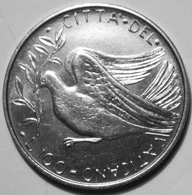 Vatican City 100 Lire Coin 1974 A. XII MCMLXXIV KM# 122 Pope Paul VI One Hundred
