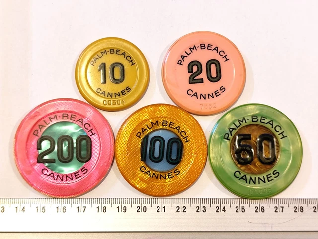 LOT 3 JETONS BRASSERIE DU CASINO CANNES 75 CTS 1 ET 2 FRANCS - REF09241J