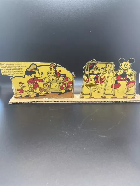 1939 Mickey Mouse Cutouts Walt Disney at the Circus Post Toasties Cereal Box Cut