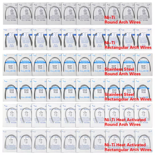 10pcs Dental Orthodontic Arch Wire Heat Thermal Activated /Niti/Stainless Steel