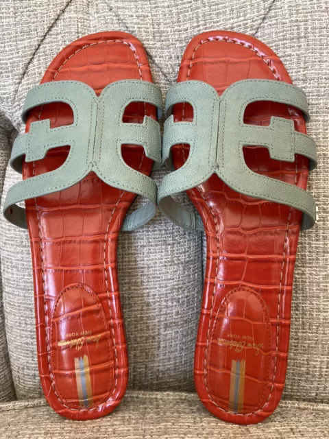 sam edelman bay cutout slide sandals in sadle leather SIZE 11 BRAND NEW