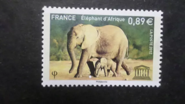 FRANCE, 2012, timbre de SERVICE 155, UNESCO, ELEPHANTS D AFRIQUE, neuf** MNH