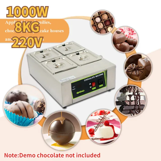 Commercial Chocolate Maker Electric Tempering Machine Melter With 4 Melting Pot