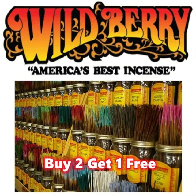 Wildberry Incense 11" Stick  70+ Flavors 20's / Pack BUY Two GET One Free