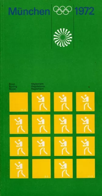 Olympische Spiele 1972 München Regelheft "Boxen" Otl Aicher OLYMPIADE OLYMPIA