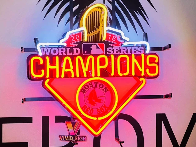 Boston Red Sox 2018 Champions 17"x17" Neon Light Sign Lamp HD Vivid Printing
