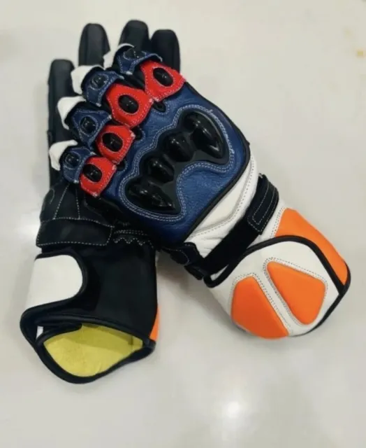 Multicolor Repsol Motorcycle Leather Racing Gloves Motorbike Riding Gloves