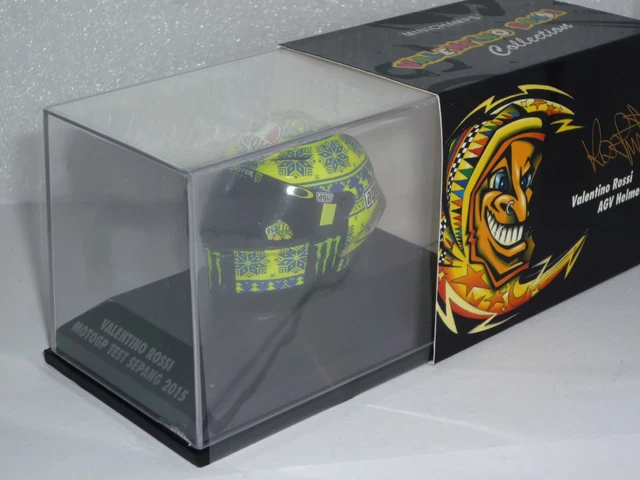 Casque Miniature Minichamps 1:8 - Valentino Rossi MotoGP 2016 (GP Mugello) - Neuf