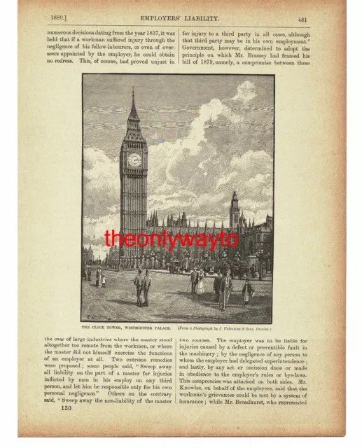 Clock Tower, Westminster Palace, London, Book Illustration (Print), c1895