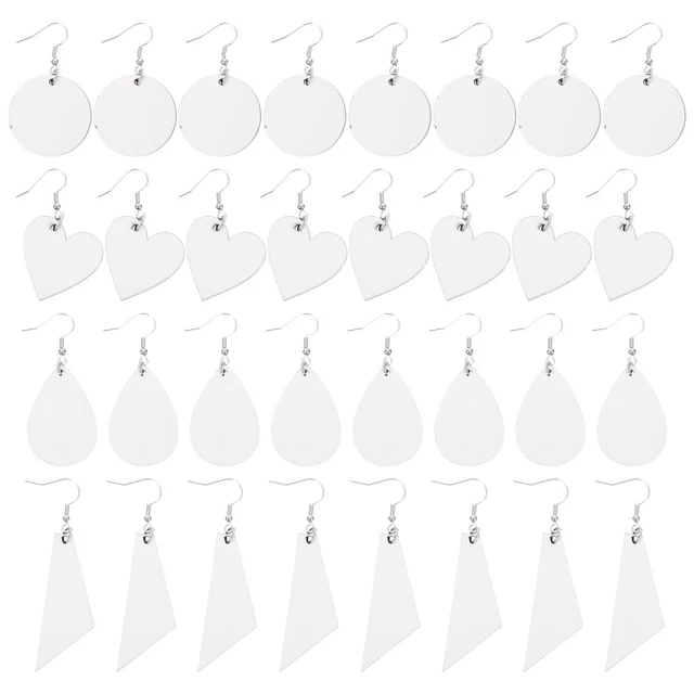 40 Pcs Sublimation Earrings Heat Transfer Earring Pendant Teardrop
