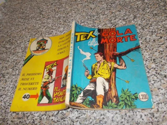 Tex Gigante N.39 Spillato 200 Lire 1°Edizione Aut.2926 Mb/Ott Tipo Zagor Araldo