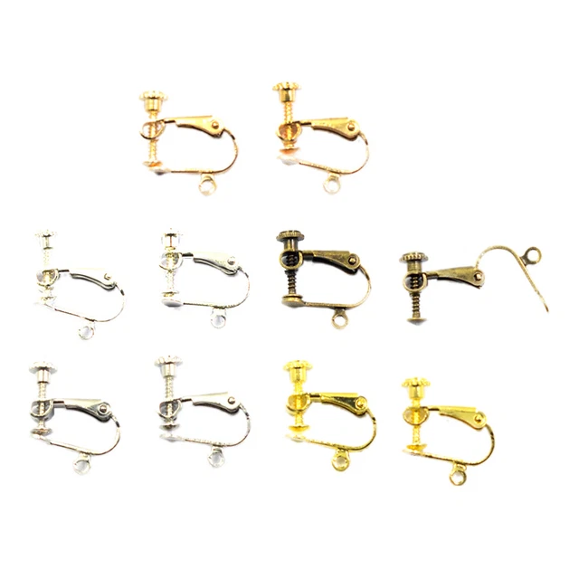 10 Stück Mode Ohrringe Konverter Clip on Schraube Ohrclips Erkenntnisse DIY