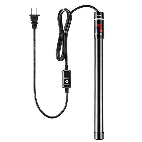 Titanium Alloy 500W Aquarium Heater for Salt and Fresh Water, Digital LED Dis...