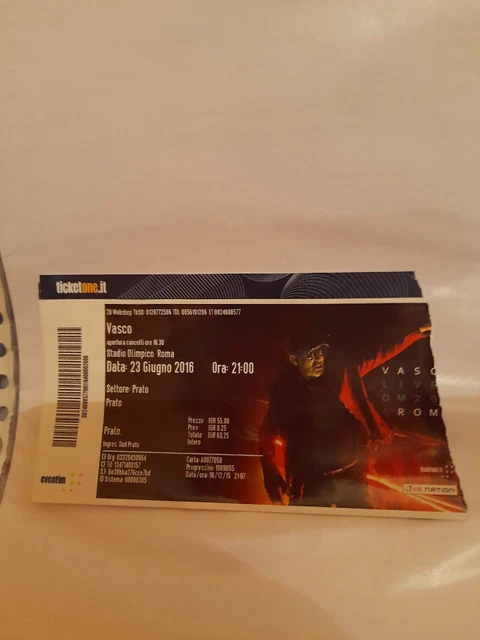 Biglietto Concerto Vasco Rossi Roma 2016