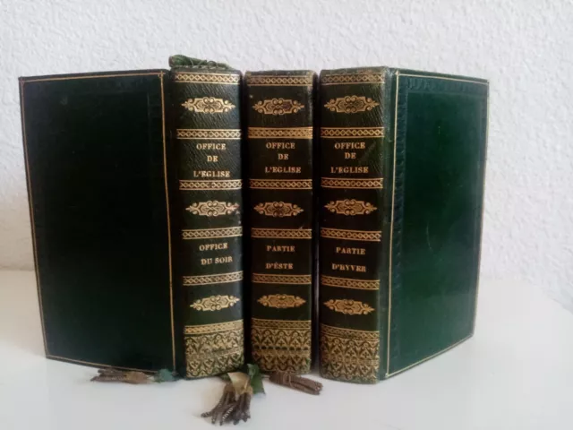 [Belle reliure] 1737-1740 Office de l'Église 3 volumes Latin-Français