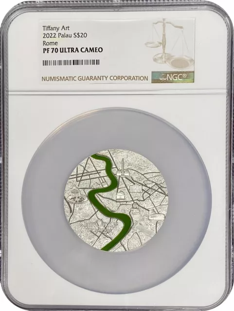 2022 Palau Tiffany Art Rome NGC PF70 Ultra Cameo 3oz Silver # 6591277001 - 1