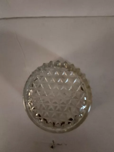 Nice  Glass Clear Cut Crystal Small CANDY/NUT BOWL; Diamond Point pattern