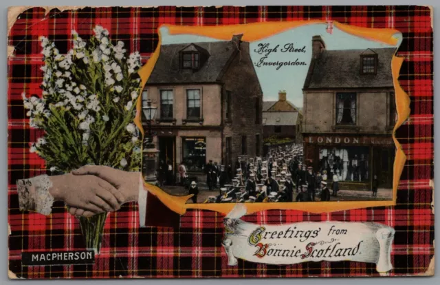 Invergordon High Street Ross & Cromarty Scotland Posted Postmark 1914 Postcard
