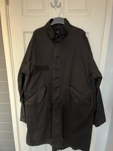 PRETTY GREEN MENS Deansgate Parka Coat Large Cotton Black Fishtail Jacket 62.99 PicClick UK
