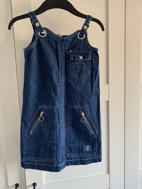 Girls River Island denim pinafore dress, age 6 years~ excellent condition