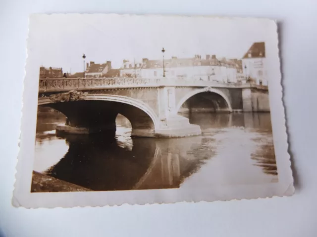 A342 Photo Originale vintage snapshot:Pont Neuf à Compiègne avant guerre en 1939