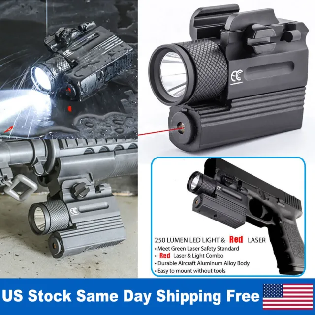 Laser Sight LED Flashlight for Handgun Rifle Shotgun Picatinny Rail Red Dot New