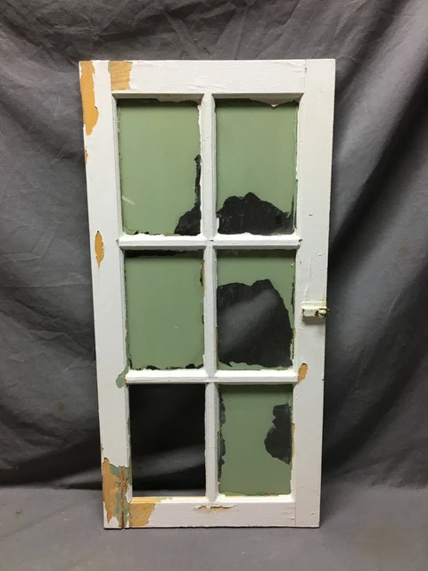 Antique 16x32 6 Lite Casement Shabby Window VTG Old Cabinet Cupboard Chic 96-21B