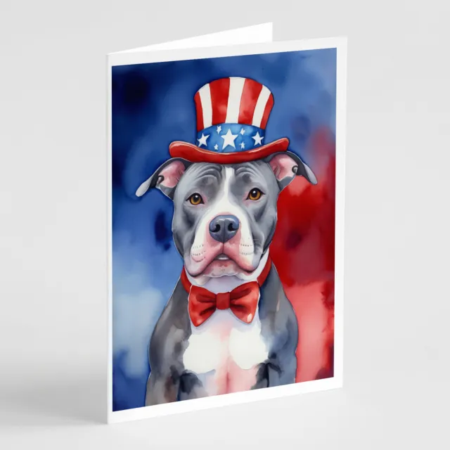 Pit Bull Terrier Patriotic American Cards Envelopes Pack of 8 DAC5772GCA7P