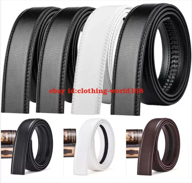 Womens Mens Ratchet Leather Belts Replace Strap Automatic Buckle belt Width New