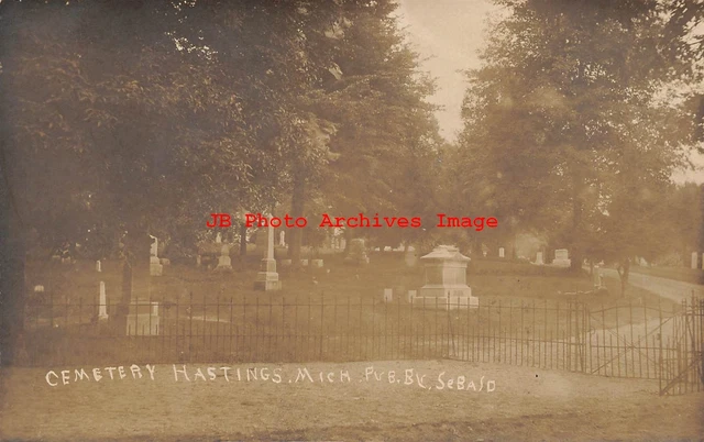 MI, Hastings, Michigan, RPPC, Cemetery, Sebalo Photo