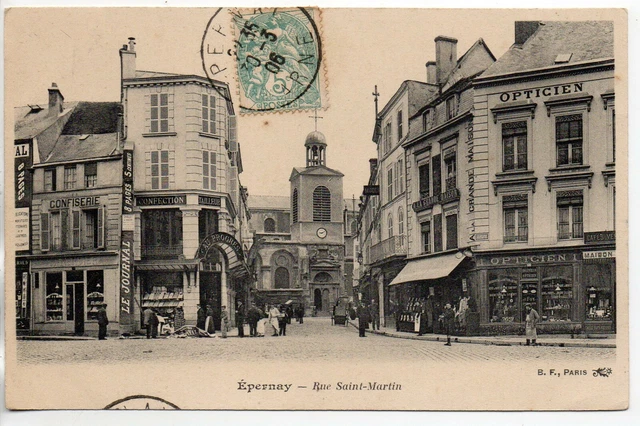 EPERNAY - Marne - CPA 51 - shops - optician rue St Martin Journal au Progres