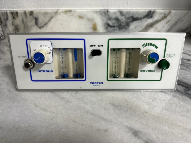 Porter MXR-1 Dental Nitrous & Oxygen Flowmeter