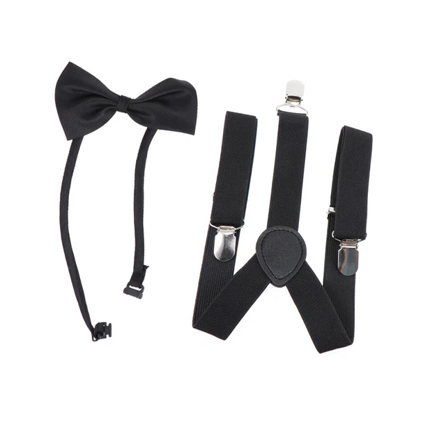 Tuta Sospensioni Bambini Nero Bambini Accessori Cravatta a Righe
