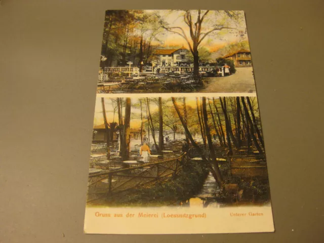 alte AK, 1905, Gruß aus der Meierei im Lößnitzgrund, Gasthof, abgestempelt in Kö