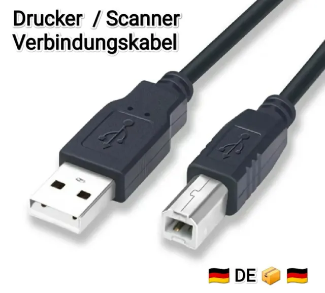 USB 2.0 High Speed Drucker Scanner Anschluß Kabel Stecker A B 1m / 1.5m Schwarz